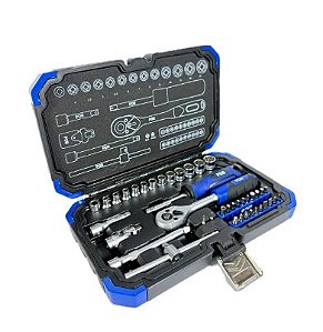 Jogo Soquete e Acessorios 1/4 41 Pçs Crv Pdr Pro1441kv