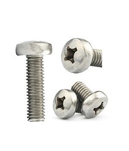 Parafuso Maquina Cabeça Panela Phillips 3/16x1 Zincado Branco 100 Un