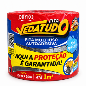 Fita Manta Asfáltica Dryko Veda Tudo Alumínio 10cm X 10m