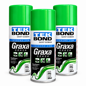 Graxa Branca Lubrificante Spray Tekbond 300ml 200g 3un
