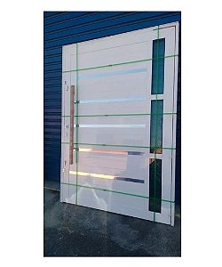 Porta Alumínio Branca pivotante Branca 2,10x1,20  fechadura Tetra