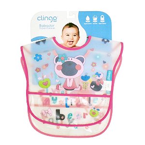 Kit 2 Babadores impermeáveis com bolso coletor Little Girl - Clingo