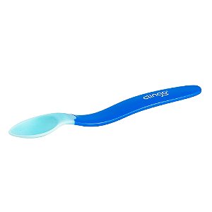 Colher de silicone ergonômica Termossensível Azul - Clingo