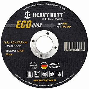 Disco de Corte Ecoinox  115 X 1 x 22,2. - 50 pçs