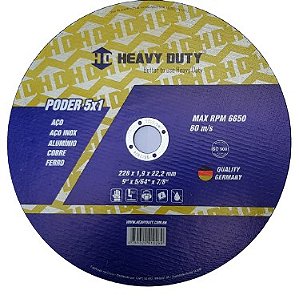 Disco de Corte Inox 5X1  - 228 X 1,9 X 22,2 - Heavy Duty