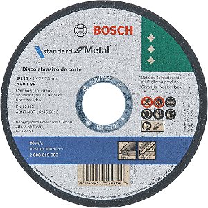 DISCO DE CORTE 115X 1 X 22,23- STANDART METAL - MARCA BOSCH