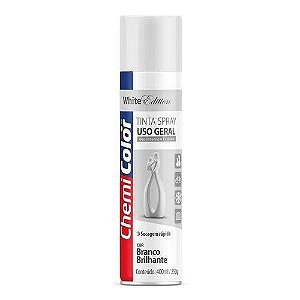TINTA SPRAY 400 ML - BRANCO BRILHANTE - CHEMICOLOR