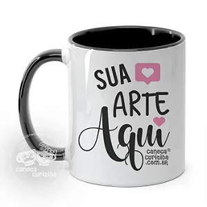 Caneca Alça e interior Colorido Personalizada(o) Nome Foto