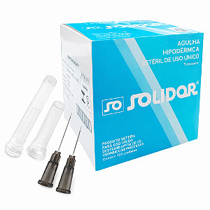 Agulha Hipodérmica Descartável 25x0,70MM (22Gx1) - Solidor