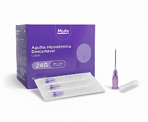 Agulha Hipodérmica Descartável 20x0,55MM (24Gx3/4) - Medix