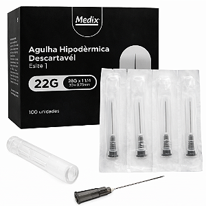 Agulha Hipodérmica Descartável 30x0,70MM (22Gx1 1/4) - Medix