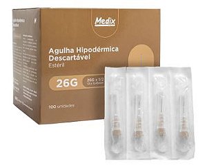 Agulha Descartável 13x0,45mm - Medix