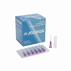 Agulha Hipodérmica Descartável 20x0,55MM (24Gx3/4) - Solidor