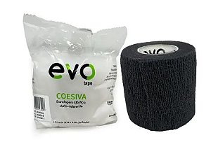 Bandagem Elástica Coesiva Adesiva Preta 5cmx4,5m - Evo Tape