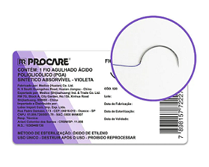 Fio de Sutura Sintético Absorvível PGA (Poliglicólico) - Procare