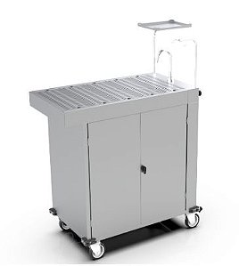 Mesa de Fluidoterapia/ Soroterapia Com Gabinete em Inox - Sanitas Móveis