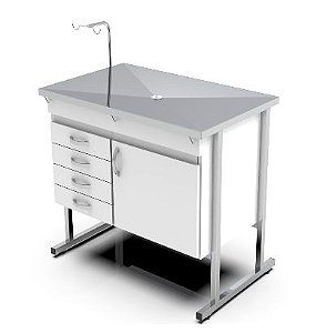 Mesa de Atendimento Com Gabinete - Sanitas Móveis