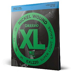 Encordoamento Baixo 4C .040 D'Addario XL Nickel Wound EXL220