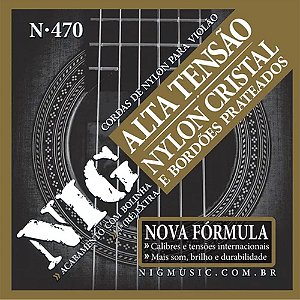 Encordoamento Para Violão Nylon NIG N470 Tensão Alta Com Bolinha