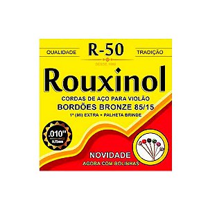 Encordoamento Violão Aço Inox Com Bolinha Rouxinol 010" - R-50