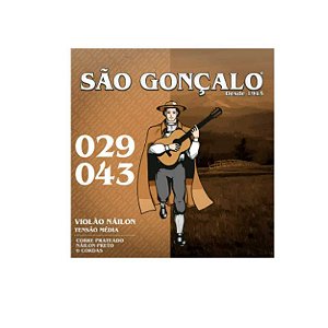 Encordoamento P/violão Nylon Preto 0.029 - 0.043 São Gonçalo