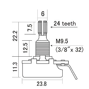 Potenciômetro A250K Instrumentos/Equipamentos CTS-A250