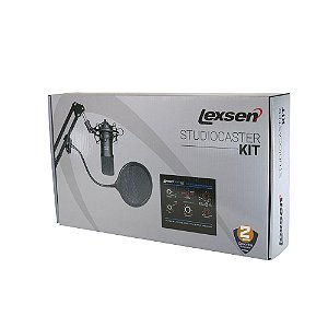 Kit Mesa de Som Microfone Cond. XLR Studiocaster Pack LEXSEN