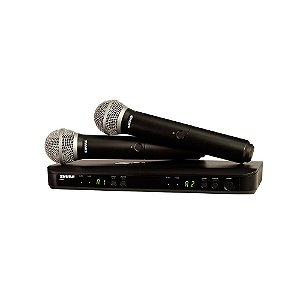 Sistema sem fio 2 microfones de mao BLX288BR/PG58-M15 Shure