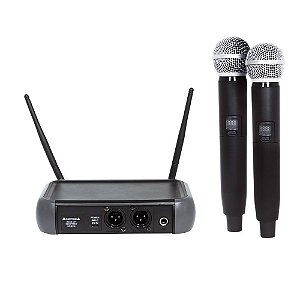 Microfone UHF Multi frequencia 2 bastoes LM-258U-PLL Lexsen