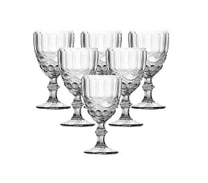 CONJUNTO 6 TAÇAS PARA ÁGUA DE VIDRO SODO-CALCICO LIBELULA TRANSPARENTE 325ml