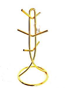 SUPORTE PORTA XICARA CANECA METAL DOURADO ESCURO