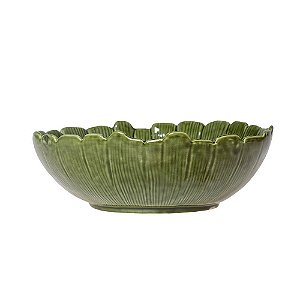 CENTRO DE MESA DE CERAMICA BANANA LEAF VERDE 25x25x8,5cm