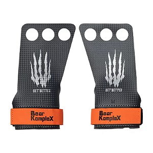 LUVA PRA TREINO GRIP BEAR KOMPLEX 3 HOLE HAND CROSS FIBRA CARBONO