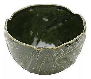 CENTRO DE MESA DE CERAMICA BANANA LEAF VERDE 21x21x12cm