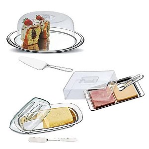 KIT CAFÉ DA MANHÃ 9 PEÇAS EM  AÇO INOX