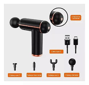 MINI PISTOLA MASSAGEADOR MUSCULAR SEM FIO LELONG