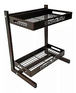 SUPORTE CONDIMENTO TEMPERO METAL MARROM 41x36x24cm