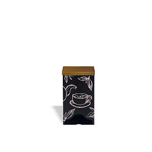 MINI CAIXA DE CHÁ PORTA SACHE TORRE COISAS SIMPLES PRETO