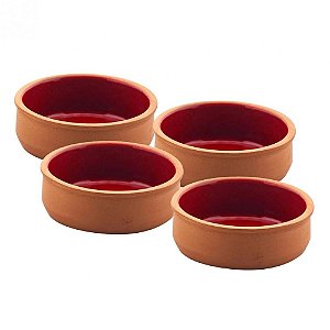 JOGO DE 4 BOWLS ALDEIA EM CERAMICA 80ML D8xA3,5cm COR BORDO