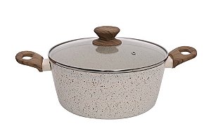 CAÇAROLA PANELA REV. CERAMICO INDUÇÃO 20CM  MARMOL VANILLA