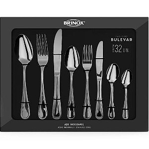 FAQUEIRO BULEVAR 32 PEÇAS INOX BRINOX