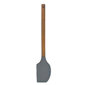 Espátula Rapa-Tudo Silicone Cabo Madeira Acácia
