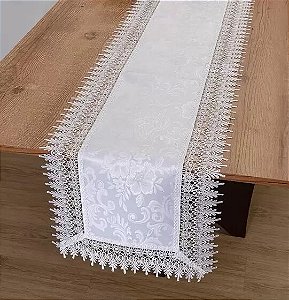 TRILHO DE MESA CLASSIC BRANCA 40X180CM  - CASA ARGIVAI