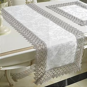 TRILHO DE MESA CLASSIC PÉROLA 40X180CM - CASA ARGIVAI