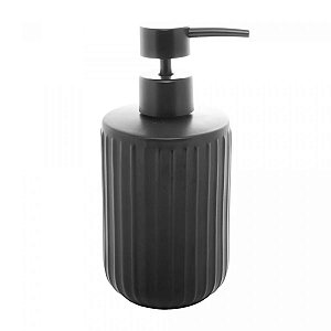 PORTA SABONETE LIQUIDO DE CERAMICA GRANILITE CLEAN PRETO 430ML