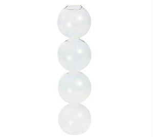 VASO EM VIDRO BOLHAS CLEAR 6X2X22,5CM - LILIAN GIFT DESIGN