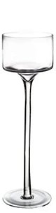 CASTIÇAL VIDRO CLEAR LISO PEDESTAL 15,5x6cm