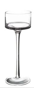 CASTIÇAL VIDRO CLEAR LISO PEDESTAL 12x6cm