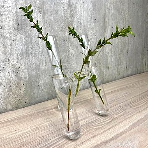 VASO DE VIDRO BOROSSILICATO TRIO DE TUBOS ENSAIO 21CM - LILIAN GIFT DESIGN