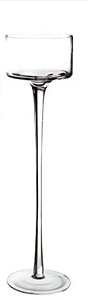 CASTIÇAL VIDRO CLEAR LISO PEDESTAL 18,5x6cm